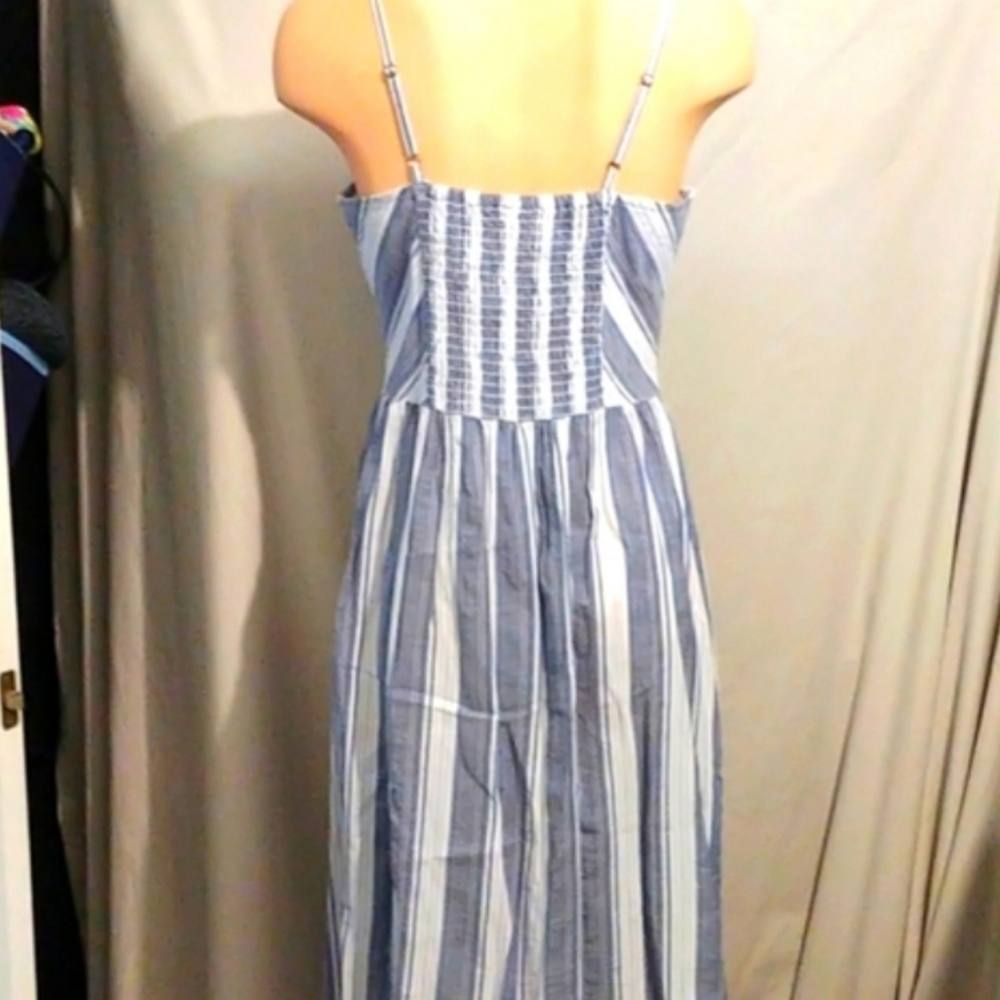 Olive & Oak Blue and White Striped Midi Dress - Picture 5 of 5